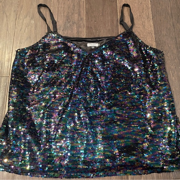 Chi Chi London brand sequin spaghetti strap camisole top 20w - Picture 2 of 7